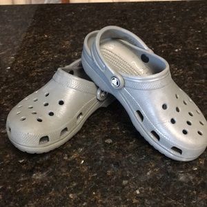 Crocs- grey. Worn 2-3 times. Very little wear